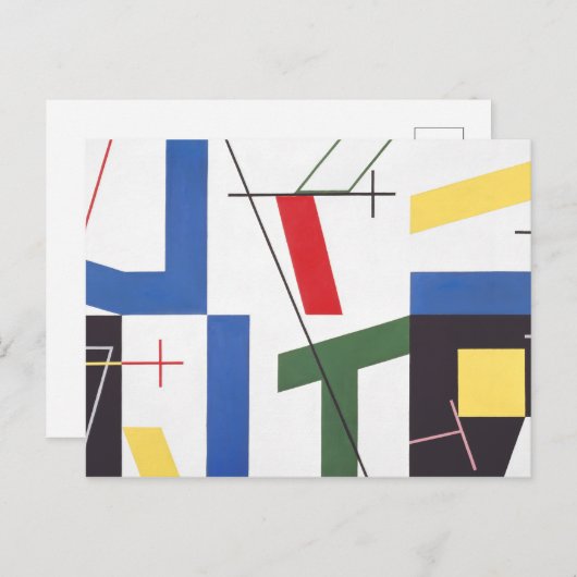 Carte Postale Six espaces avec croix | Sophie Taeuber-Arp | (Devant / Derrière)