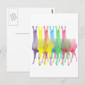 Carte Postale six lamas dans six couleurs de lama (Devant / Derrière)