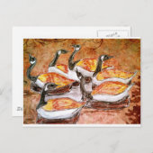 Carte Postale Six Oies A Lay (Devant / Derrière)