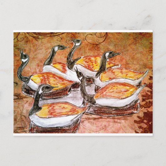 Carte Postale Six Oies A Lay (Devant)