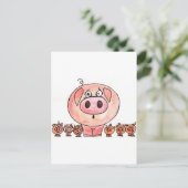 Carte Postale Six petits cochons (Debout devant)