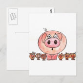 Carte Postale Six petits cochons (Devant / Derrière)