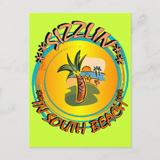 Carte Postale Sizzlin à South Beach (Devant)