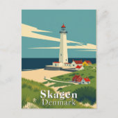 Carte Postale Skagen, Danemark Lighthouse Retro Art (Devant)