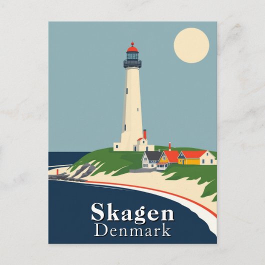 Carte Postale Skagen, Danemark Plage Art Rétro (Devant)