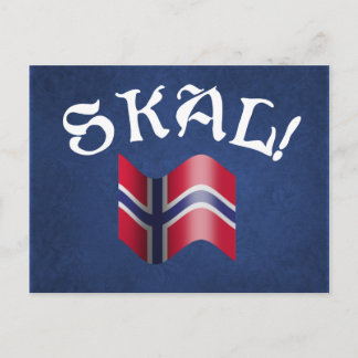Carte Postale Skal Norwegian Drapeau Norvège Dorer Toast