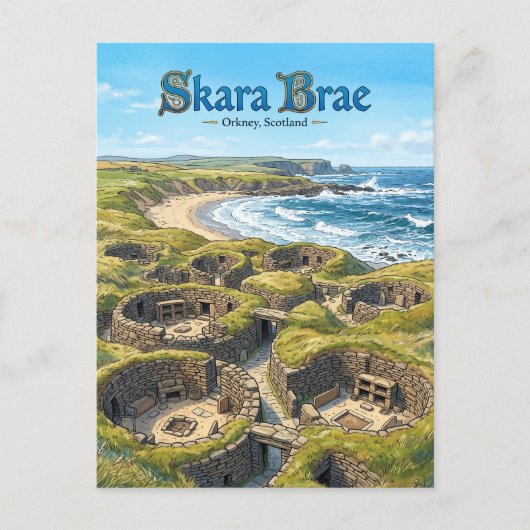 Carte Postale Skara Brae Écosse (Devant)