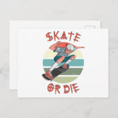 Carte Postale Skate ou die Skateboarder Garçon (Devant / Derrière)