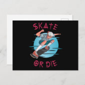 Carte Postale Skate ou die Skateboarder Garçon (Devant / Derrière)