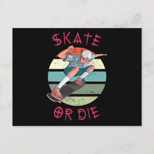 Carte Postale Skate ou die Skateboarder Garçon
