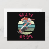 Carte Postale Skate ou die Skateboarder Garçon (Devant / Derrière)