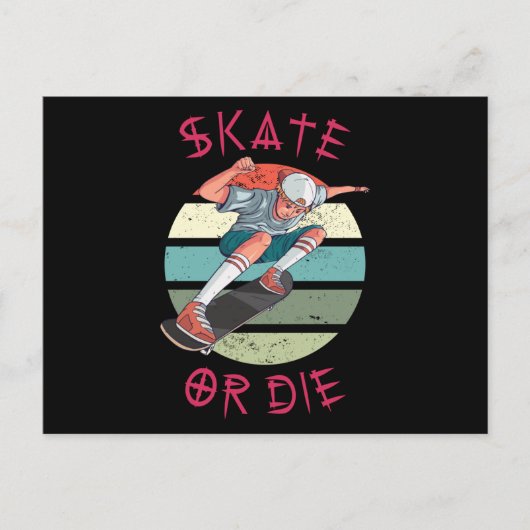 Carte Postale Skate ou die Skateboarder Garçon (Devant)
