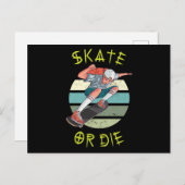 Carte Postale Skate ou die Skateboarder Garçon (Devant / Derrière)