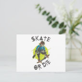 Carte Postale Skate ou die Skeleton Skateboarder (Debout devant)