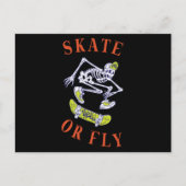 Carte Postale Skate ou volez Skeleton Skateboarder (Devant)