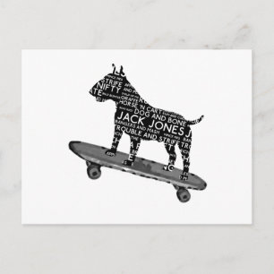 Carte Postale skateboard bulle terrier Cocney London Slang