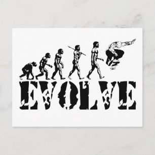 Carte Postale Skateboard Evolution Sport Art