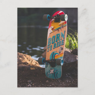 Carte Postale Skateboard Né À Ride