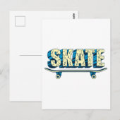 Carte Postale Skateboard Skate Skate Skate Skateboard Skateboard (Devant / Derrière)
