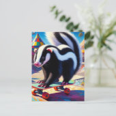Carte Postale Skateboard Skunk (Debout devant)