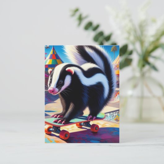 Carte Postale Skateboard Skunk (Debout devant)