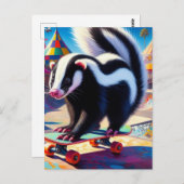 Carte Postale Skateboard Skunk (Devant / Derrière)