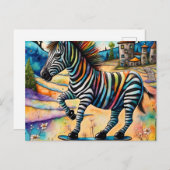 Carte Postale Skateboard Zebra (Devant / Derrière)
