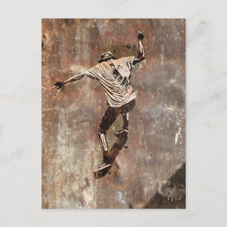 Carte Postale Skateboarder Street Art Style