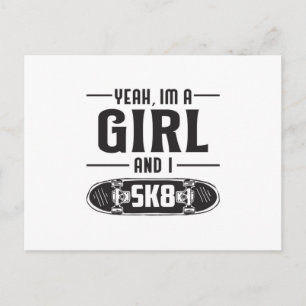 Carte Postale Skater Girl Girl Patinage Skateboard Drôle cadeau