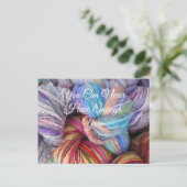 Carte Postale Skeins en fils colorés pour Tricot, Crochet (Debout devant)