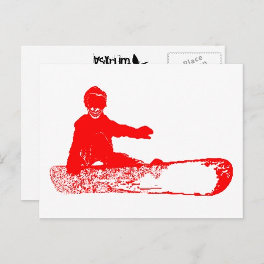 Carte Postale skeleboarder. (Devant / Derrière)