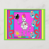 Carte Postale Skeleton Artist, Day of the Dead, Art (Devant)