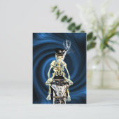 Carte Postale Skeleton biker fumer une cigarette (Debout devant)