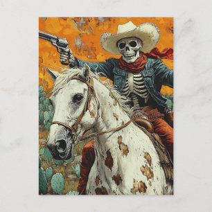 Carte Postale Skeleton Cowboy sur Appaloosa Horse