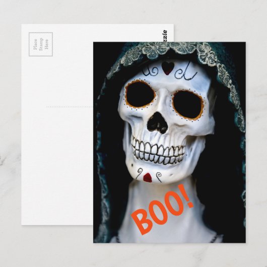 Carte Postale Skeleton d'Halloween (Devant / Derrière)