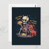 Carte Postale Skeleton Fun Mangez ces Tacos et Animez ces Doggos (Devant / Derrière)