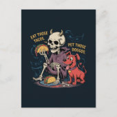 Carte Postale Skeleton Fun Mangez ces Tacos et Animez ces Doggos (Devant)