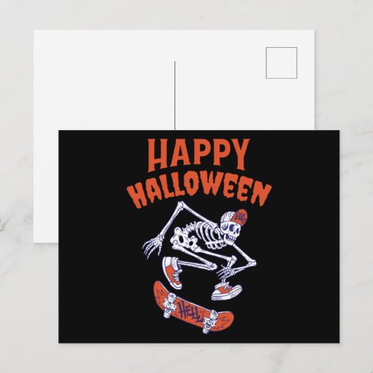 Carte Postale Skeleton Halloween (Devant / Derrière)