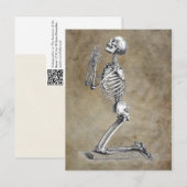Carte Postale Skeleton humain agenouillé dans la prière (Devant / Derrière)