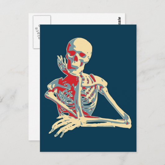 Carte Postale Skeleton rétro (Devant / Derrière)