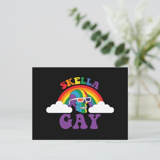 Carte Postale Skeleton Skella Gay Rainbow Prith Mois (Debout devant)
