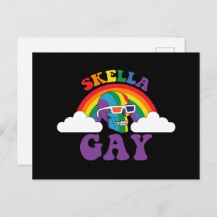 Carte Postale Skeleton Skella Gay Rainbow Prith Mois