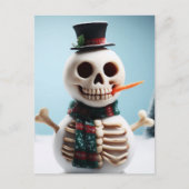 Carte Postale Skeleton Snow Man With Carrot and Scarf (Devant)