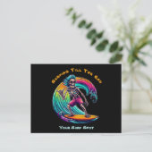 Carte Postale Skeleton Surfer En Vague (Debout devant)