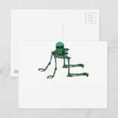 Carte Postale Skeleton Yoga Déplaisant Danser le crâne (Devant / Derrière)