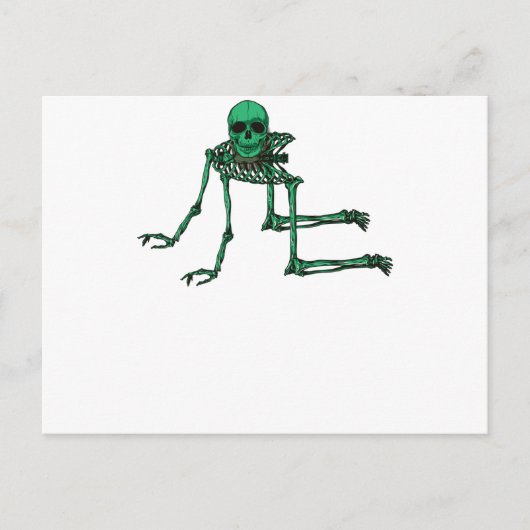 Carte Postale Skeleton Yoga Déplaisant Danser le crâne (Devant)