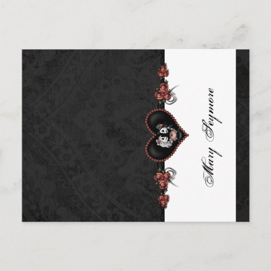 Carte Postale Skeletons Black AJOUT NAME GLOSS Plaque (Devant)