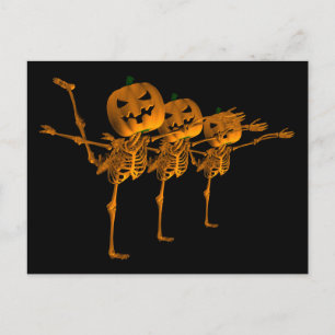Carte Postale Skeletons de danse de ballet d'Halloween