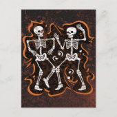 Carte Postale Skeletons de danse d'Halloween (Devant)