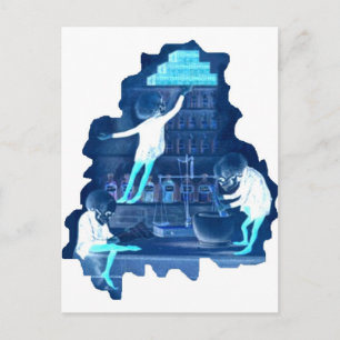 Carte Postale Skeletons de scientifique fou à rayons X